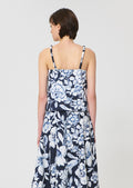 top in midnight blue floral print cotton