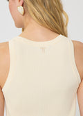 tank top in yellow ribbed knit