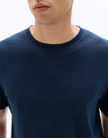 Celio Regular fit crew neck T-shirt 100% Linen - Navy