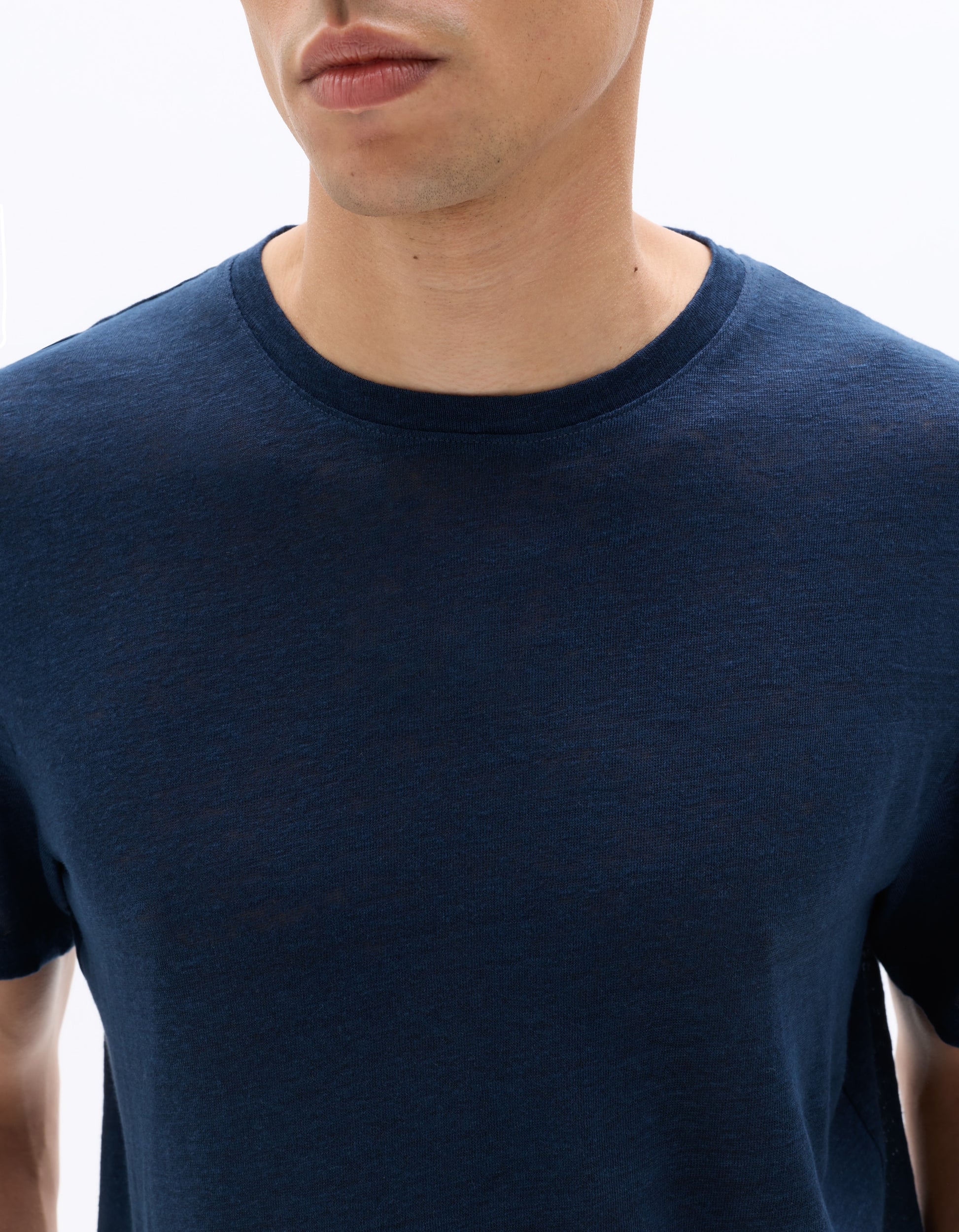 Celio Regular fit crew neck T-shirt 100% Linen - Navy