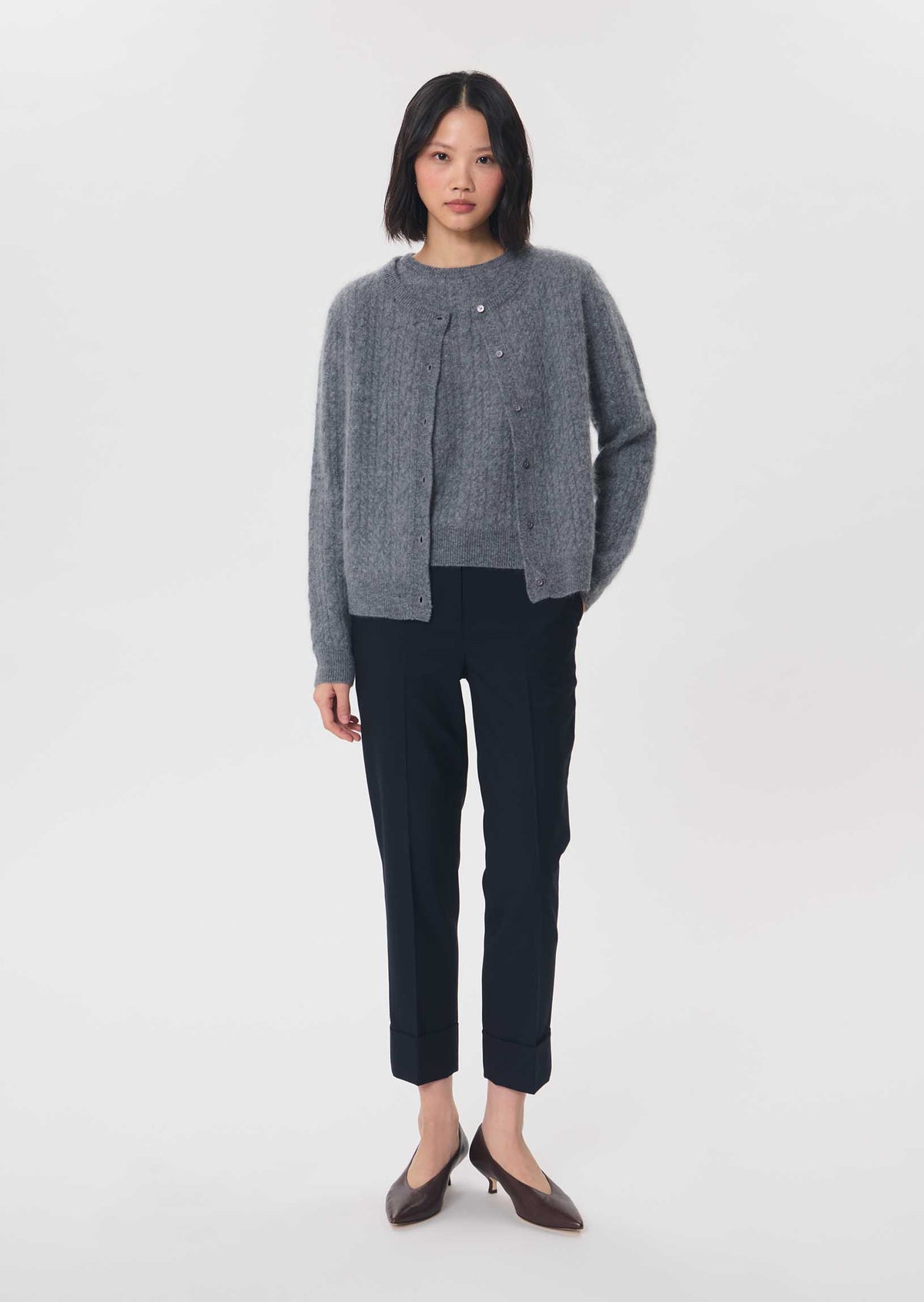 Ginette cardigan in grey wool by Tara Jarmon