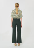 trousers in green cotton gabardine
