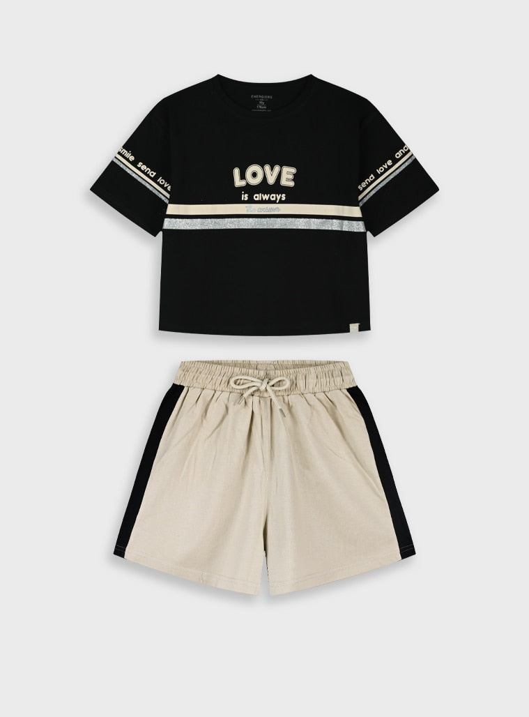 Yellow Set(Blouse,Shorts) for Girls