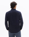 Celio Regular Fit Ribbed Shirt - Navy