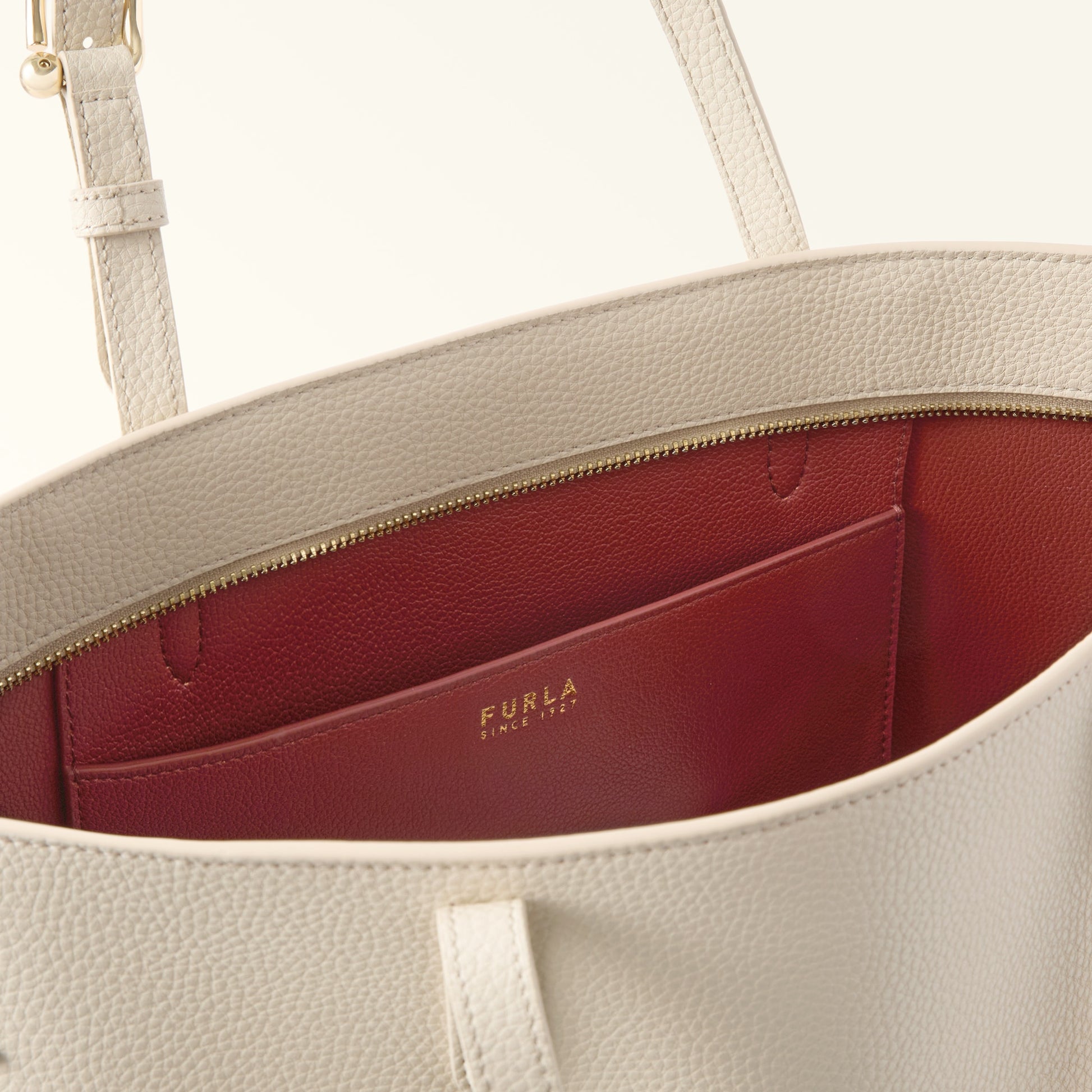 Furla Ava L Tote W/Zip in White - Bags 