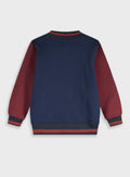 Cotton Blend Boy Cardigan - Navy