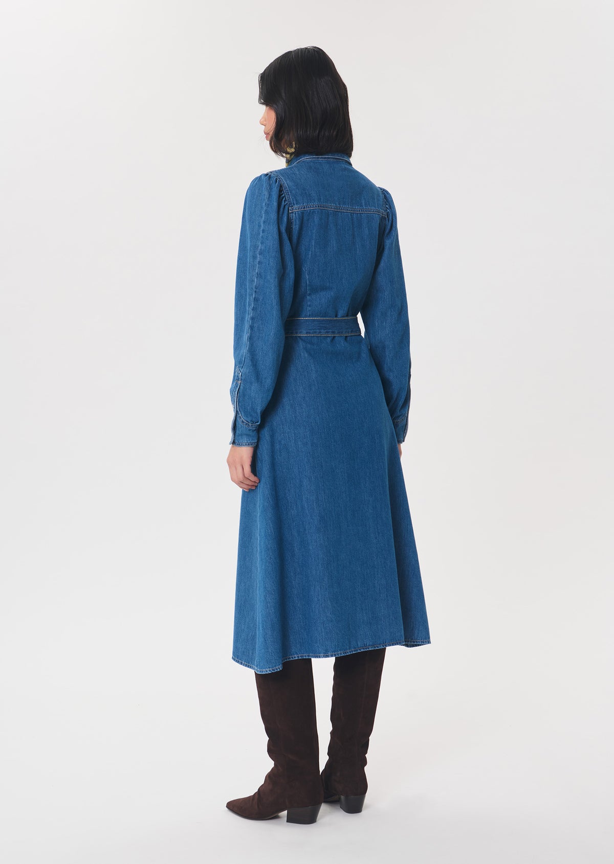 Rodeo dress in denim blue cotton by Tara Jarmon