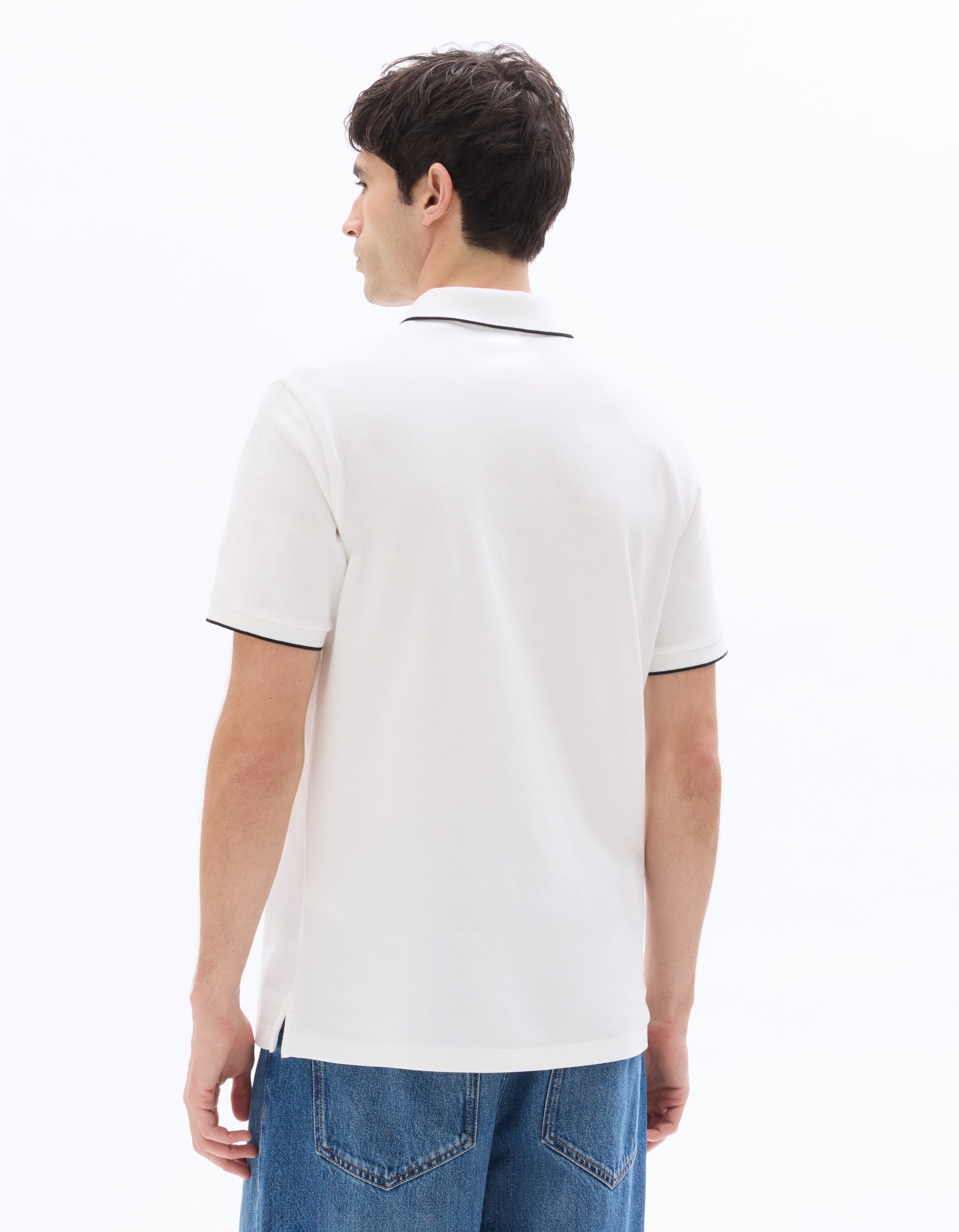 Celio Regular Fit 100% Cotton Piqué Polo - White