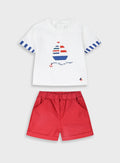 Red Infant Set(Shorts,Blouse) for Boys