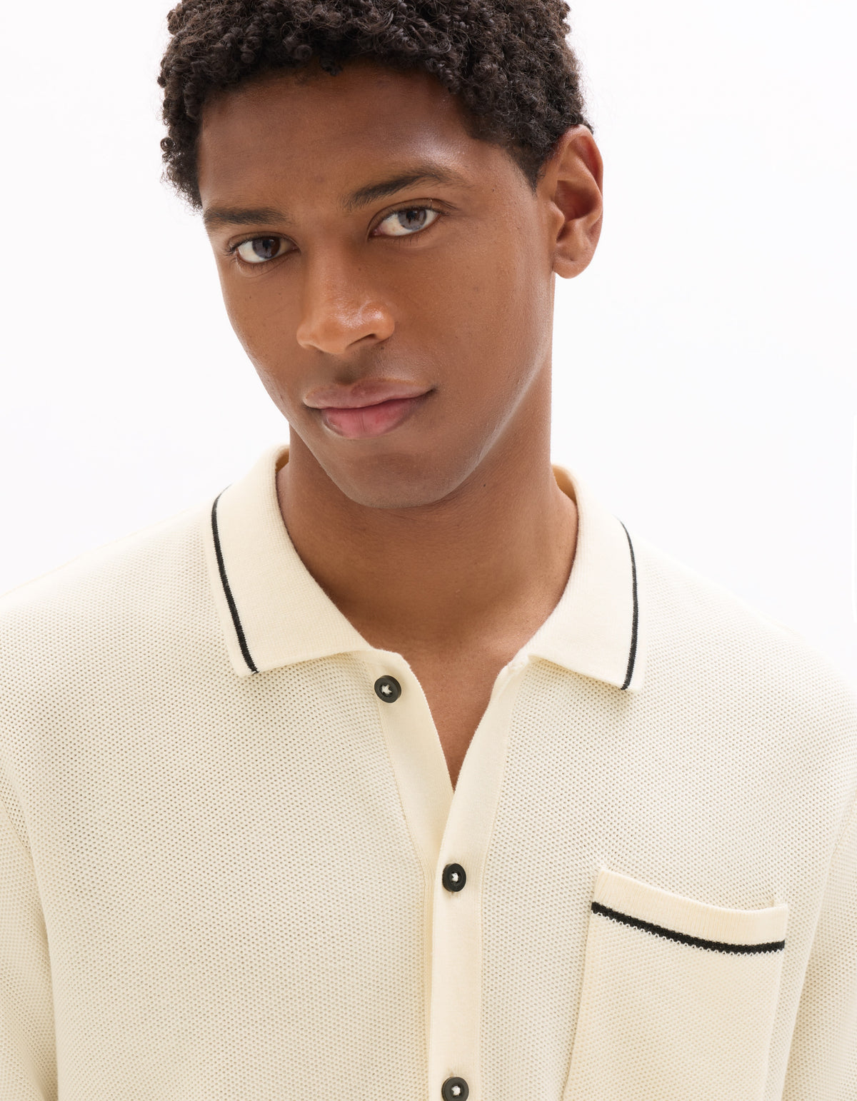 Celio Cotton Short-Sleeved Polo - White