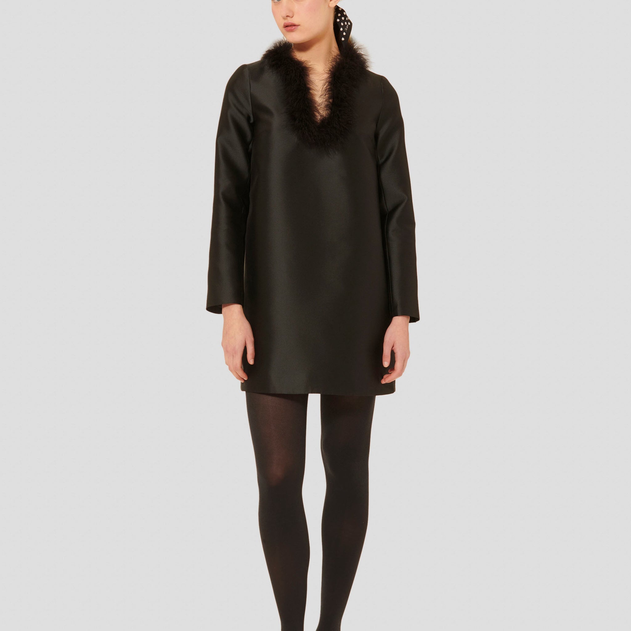 Ruta Black Satin Dress by Tara Jarmon Lebanon