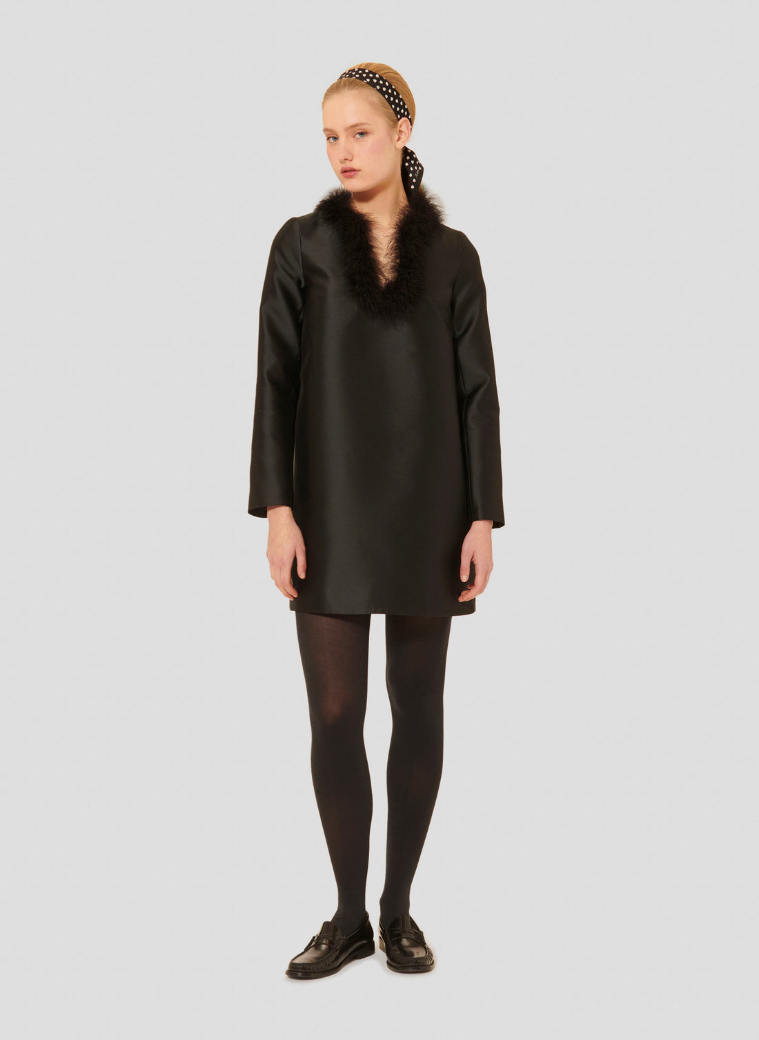 Ruta Black Satin Dress by Tara Jarmon Lebanon