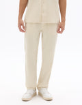 Textured and Striped Straight Leg Pants Celio