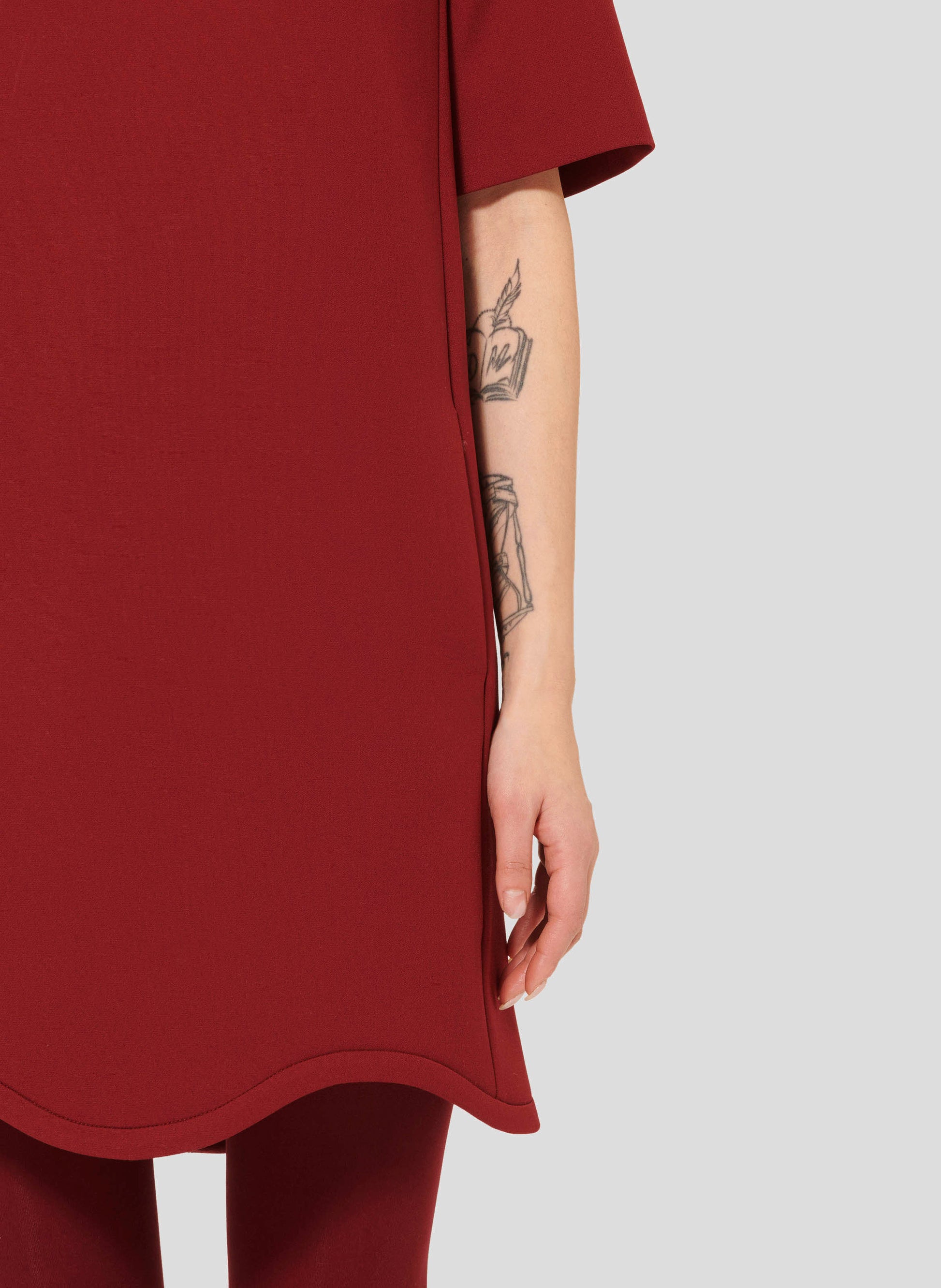 Rayme Burgundy Double Canvas Dress by Tara Jarmon Lebanon