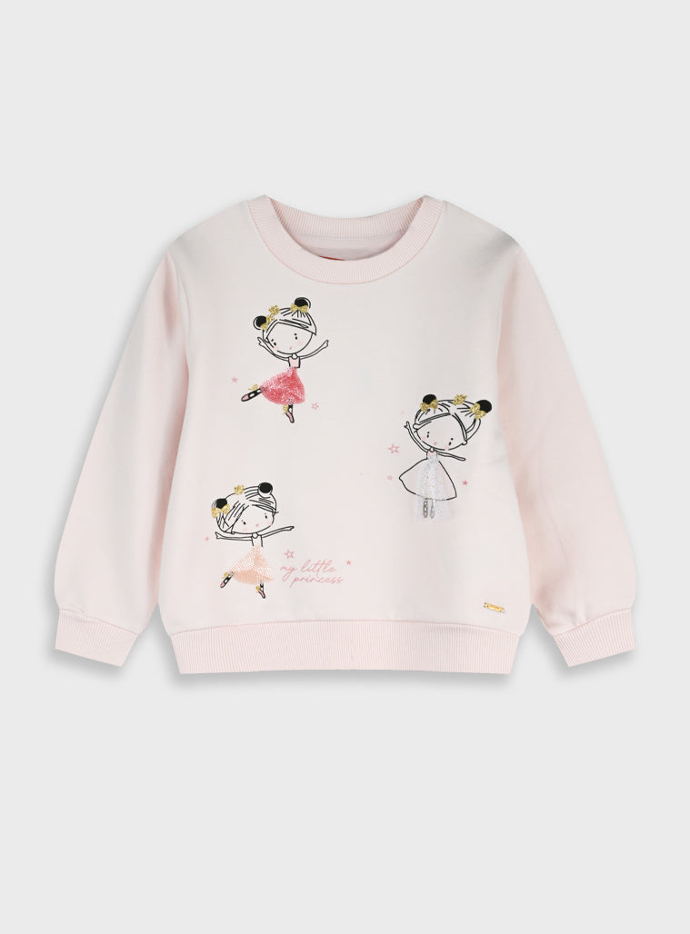 Cotton Blend Girl Blouse - Light Pink