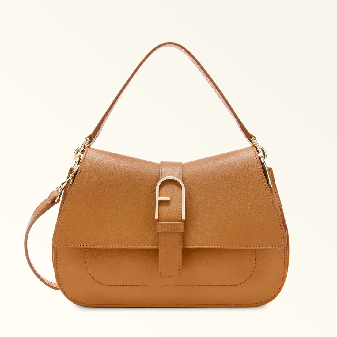 Furla Flow M Top Handle in Brown - Bags 