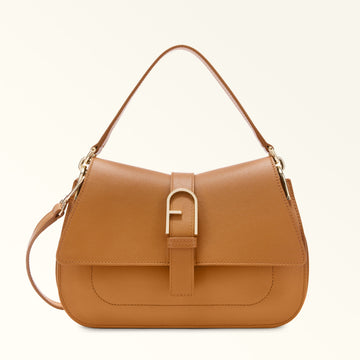 Furla Flow M Top Handle in Brown - Bags 