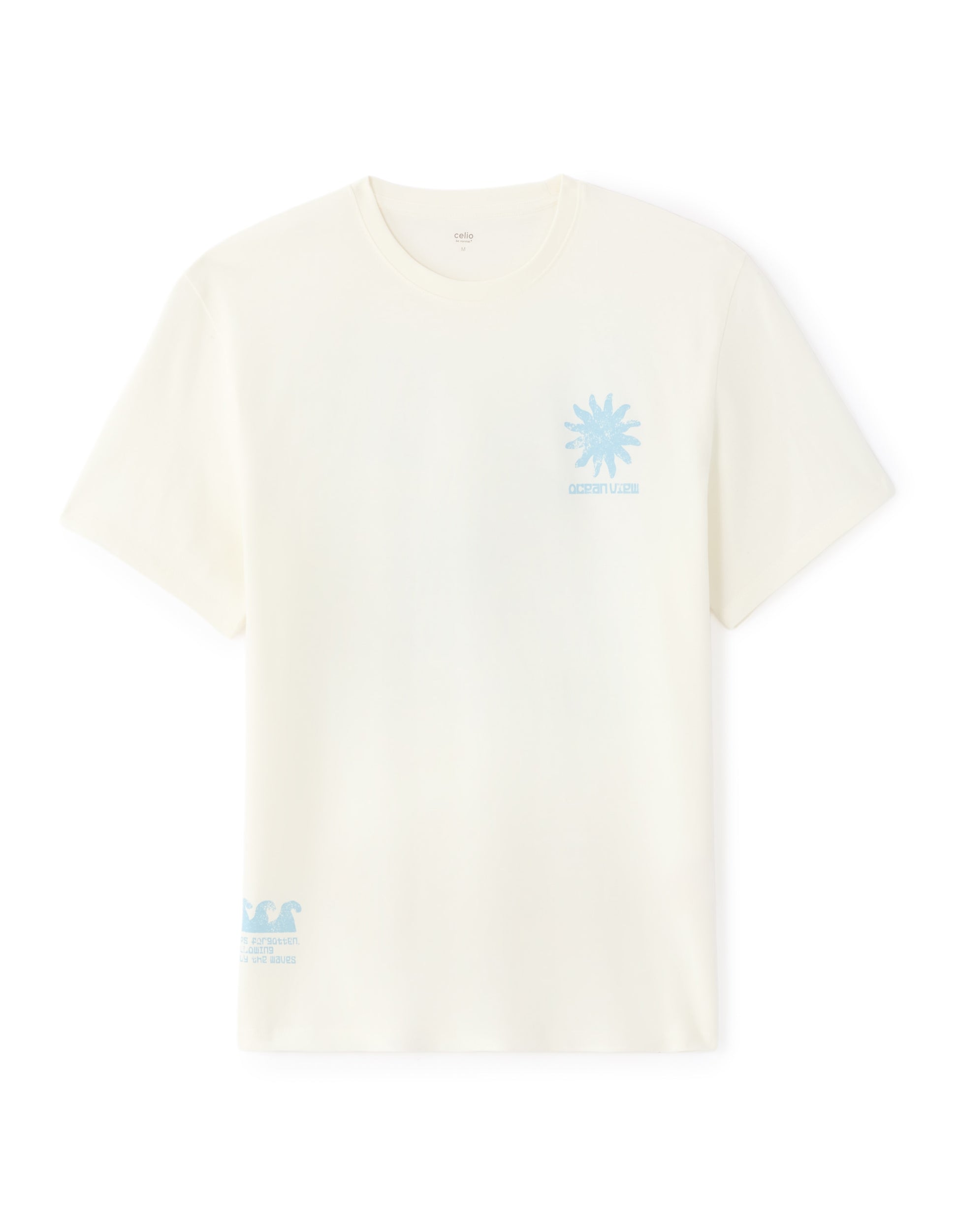 Celio Boxy crew neck T-shirt - 100% cotton naive print - White