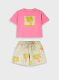Yellow Set(Blouse,Shorts) for Girls