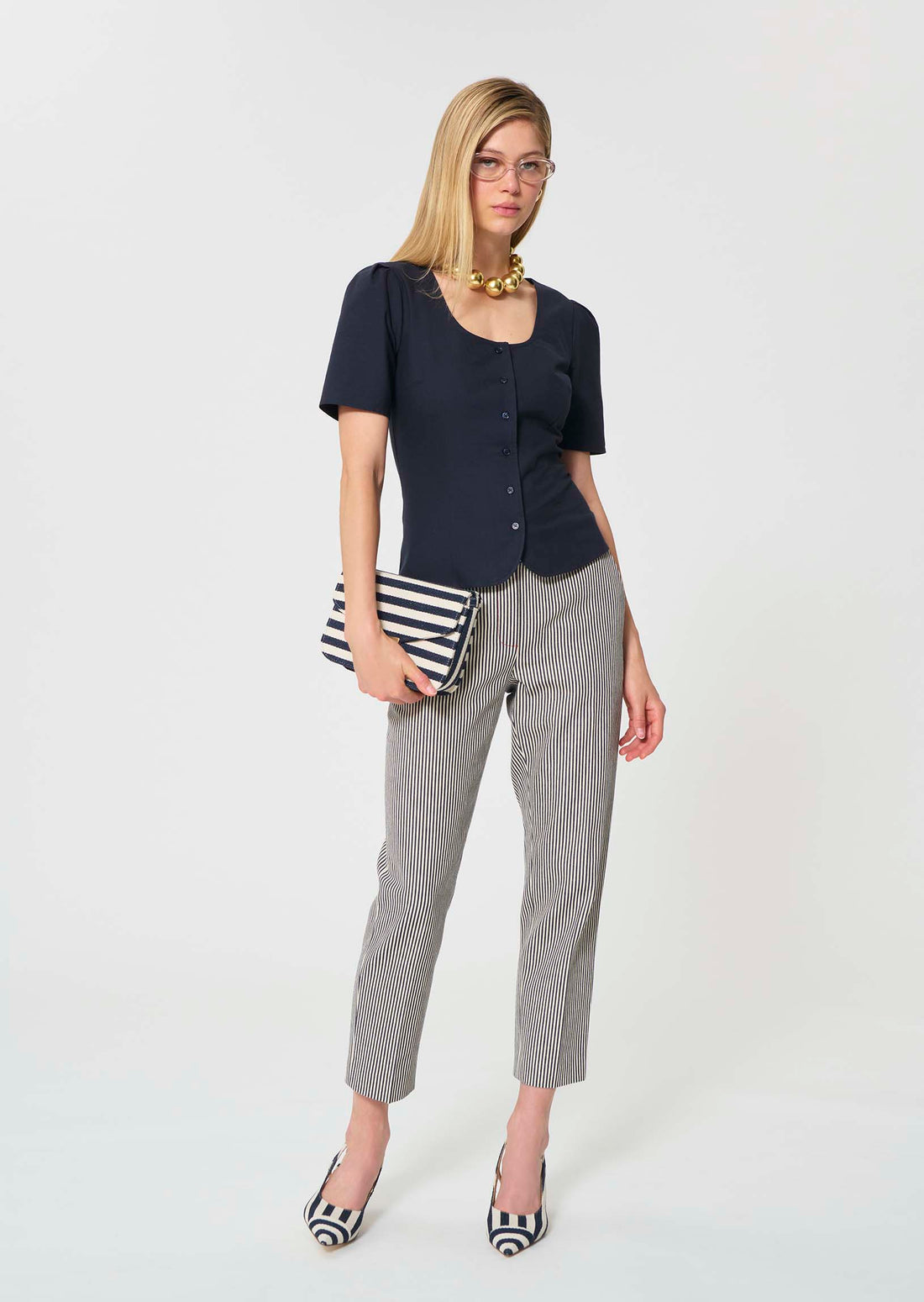 shirt in midnight blue poplin