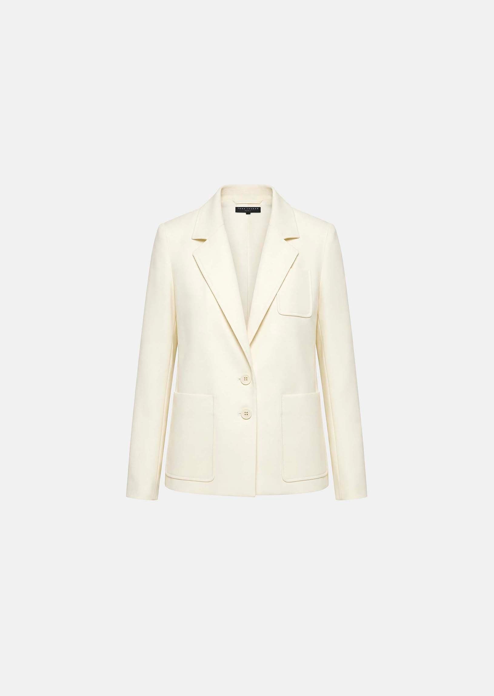 jacket in ecru powder-grain canvas