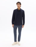Celio Regular Fit Ribbed Shirt - Navy