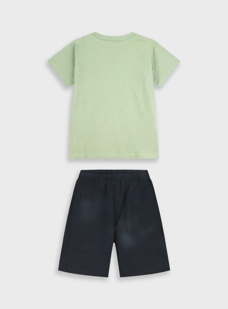 Black Set(Blouse,Shorts) for Boys
