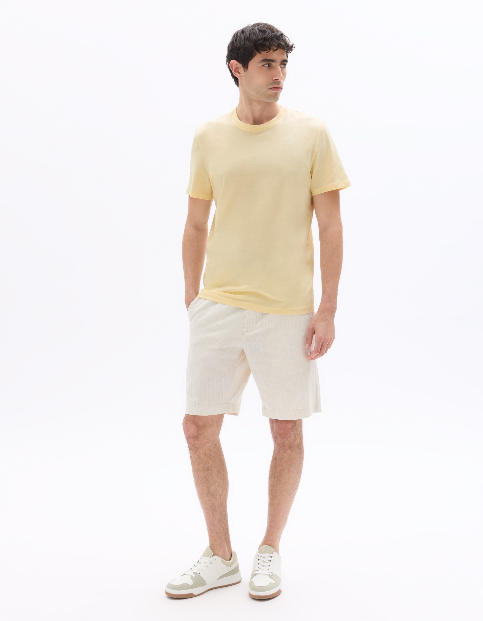 Celio Linen Blend Bermuda - Beige