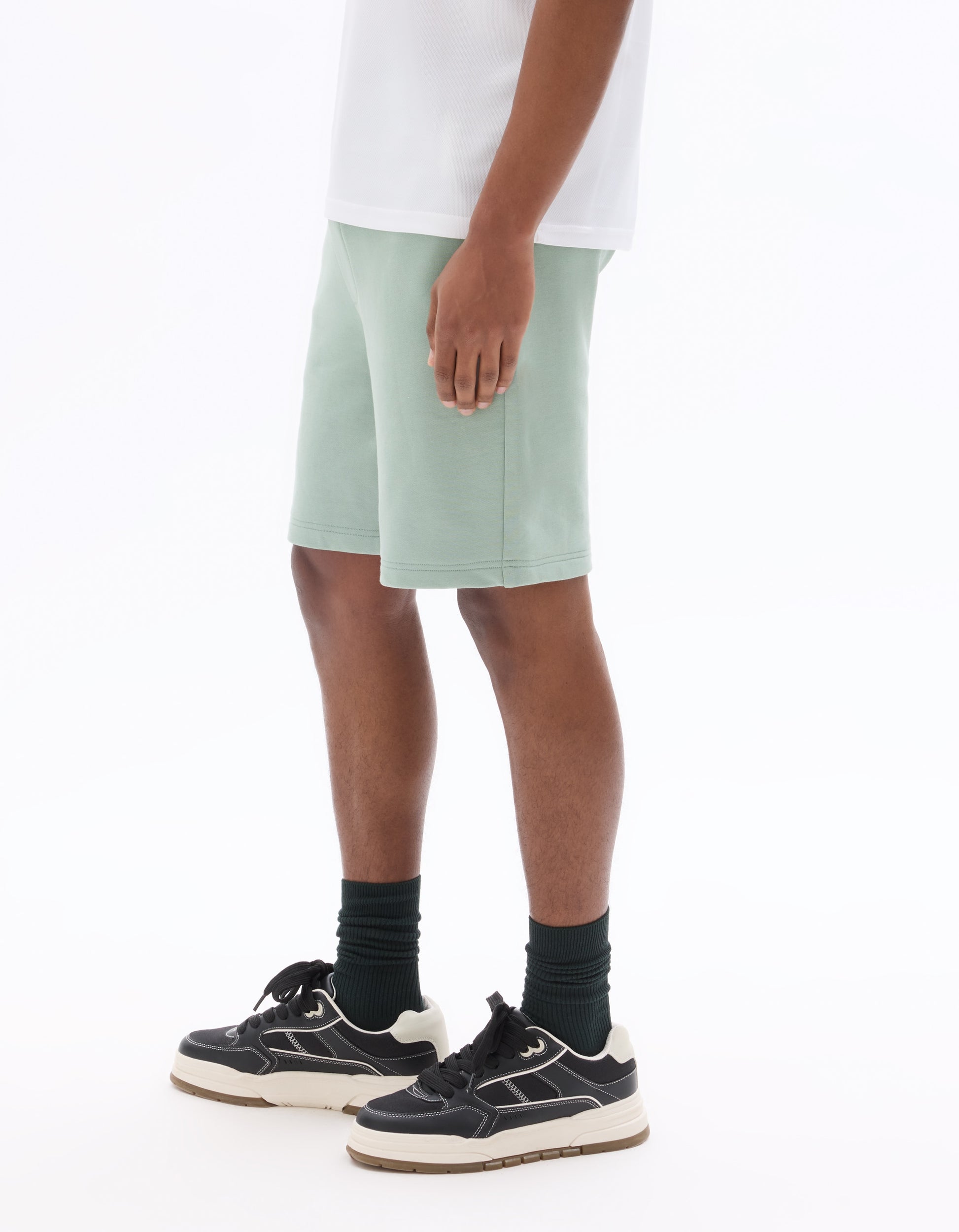 Celio Light Blue 100% Cotton Fleece Shorts - Blue