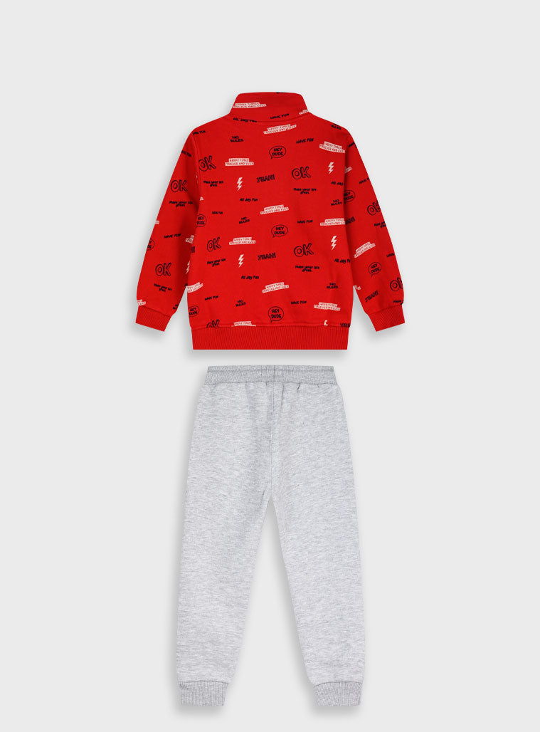 Children's Grey Tracsuit(Cardigan, Trousers) For Boy