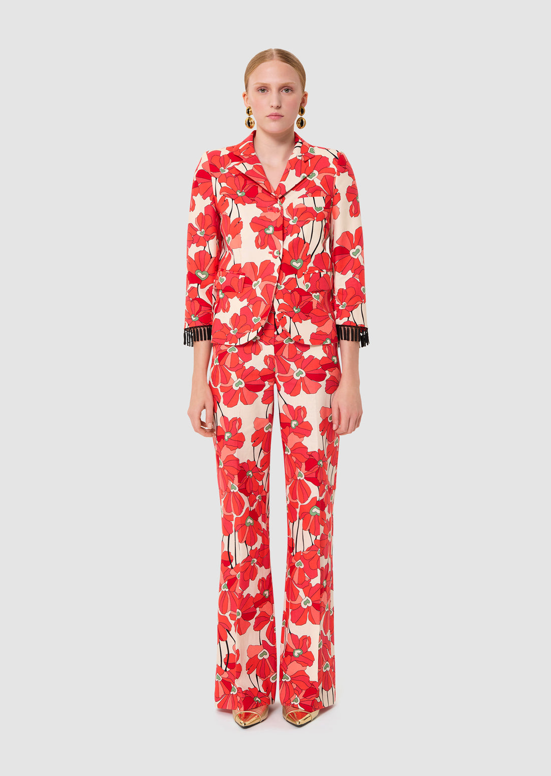 Valensole red floral prints cotton jacket by Tara Jarmon Lebanon