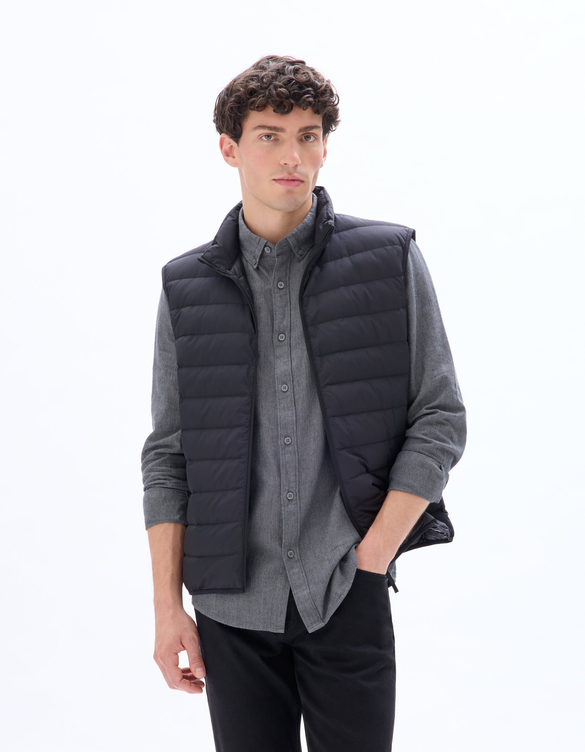 Black Puffy Jacket - Celio Lebanon