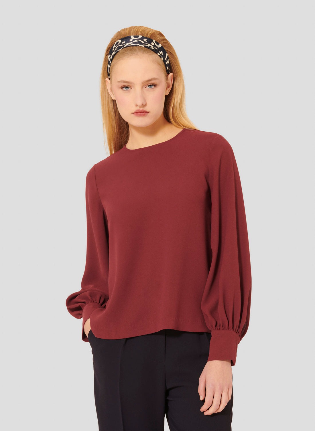 Tacci Burgundy Crepe Top by Tara Jarmon Lebanon