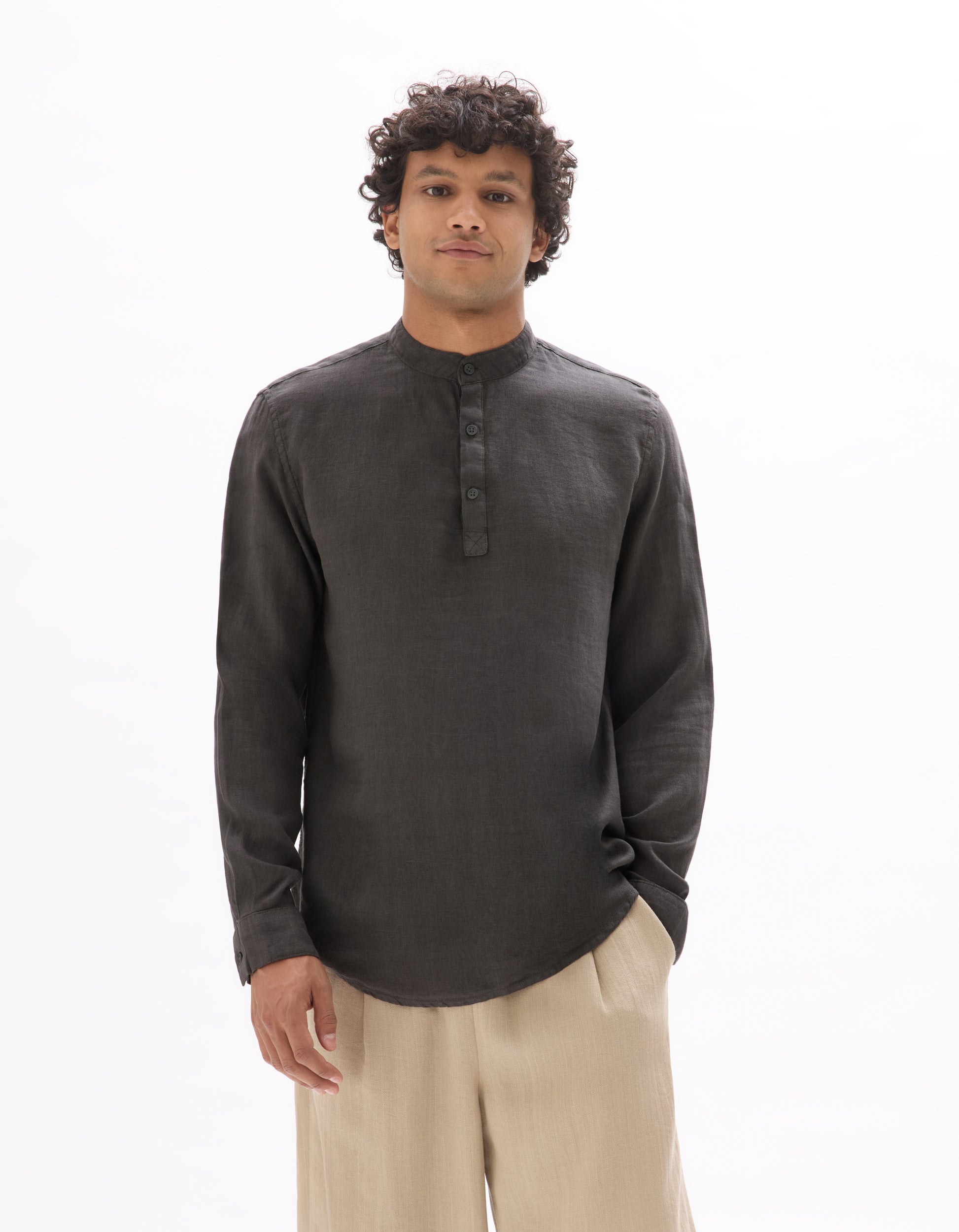 Gris Fonce Long Sleeves Shirt - Celio Lebanon