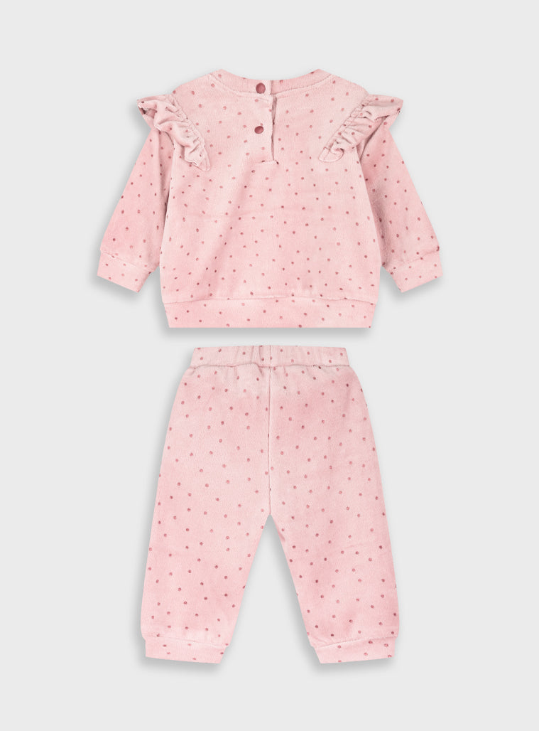 Cotton Blend Girl Set - Light Pink