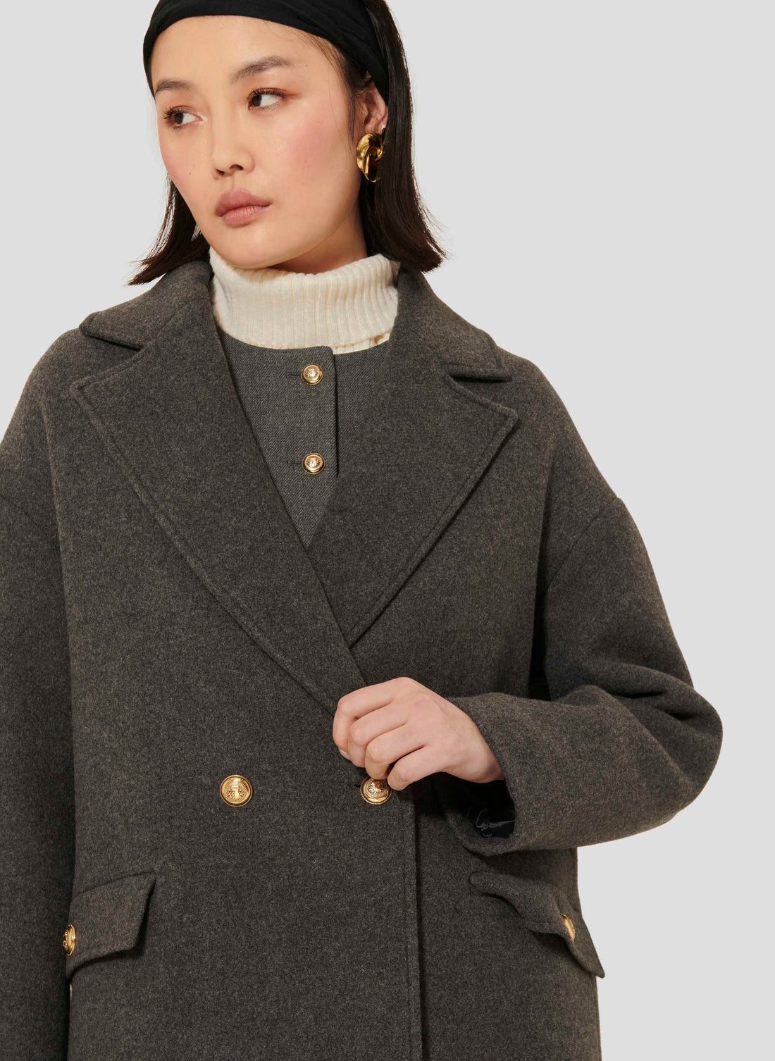 Milo grey caban coat by Tara Jarmon Lebanon