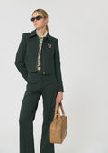 jacket in dark green cotton gabardine
