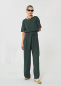 trousers in yellow in fluid crepe