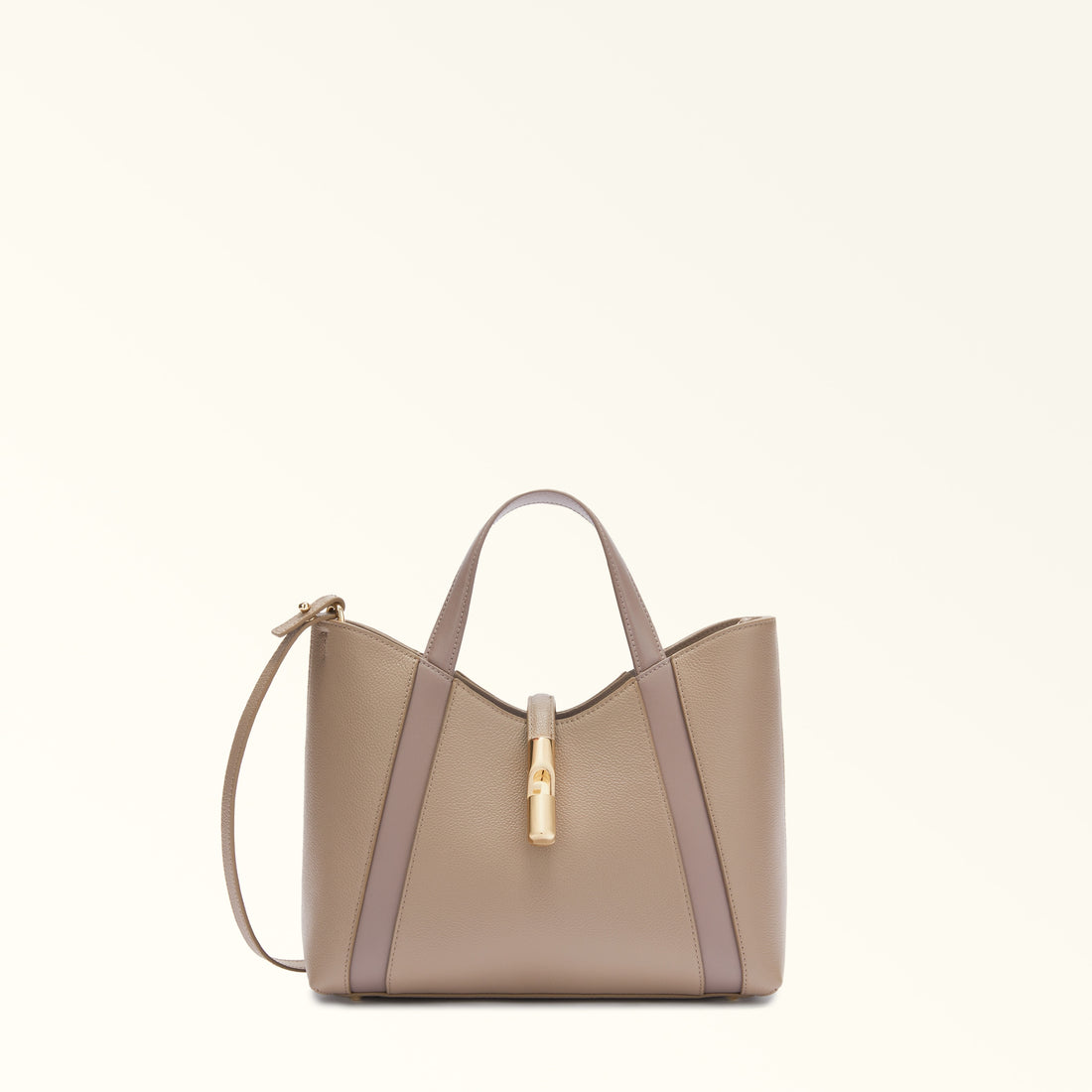 Tote Gcc-Furla Goccia Stucco Gray+Mauve