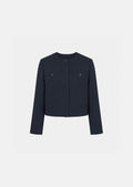 jacket in midnight blue powder-grain canvas