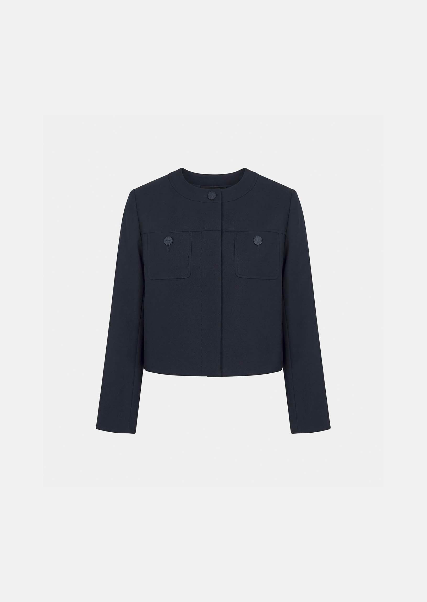 jacket in midnight blue powder-grain canvas
