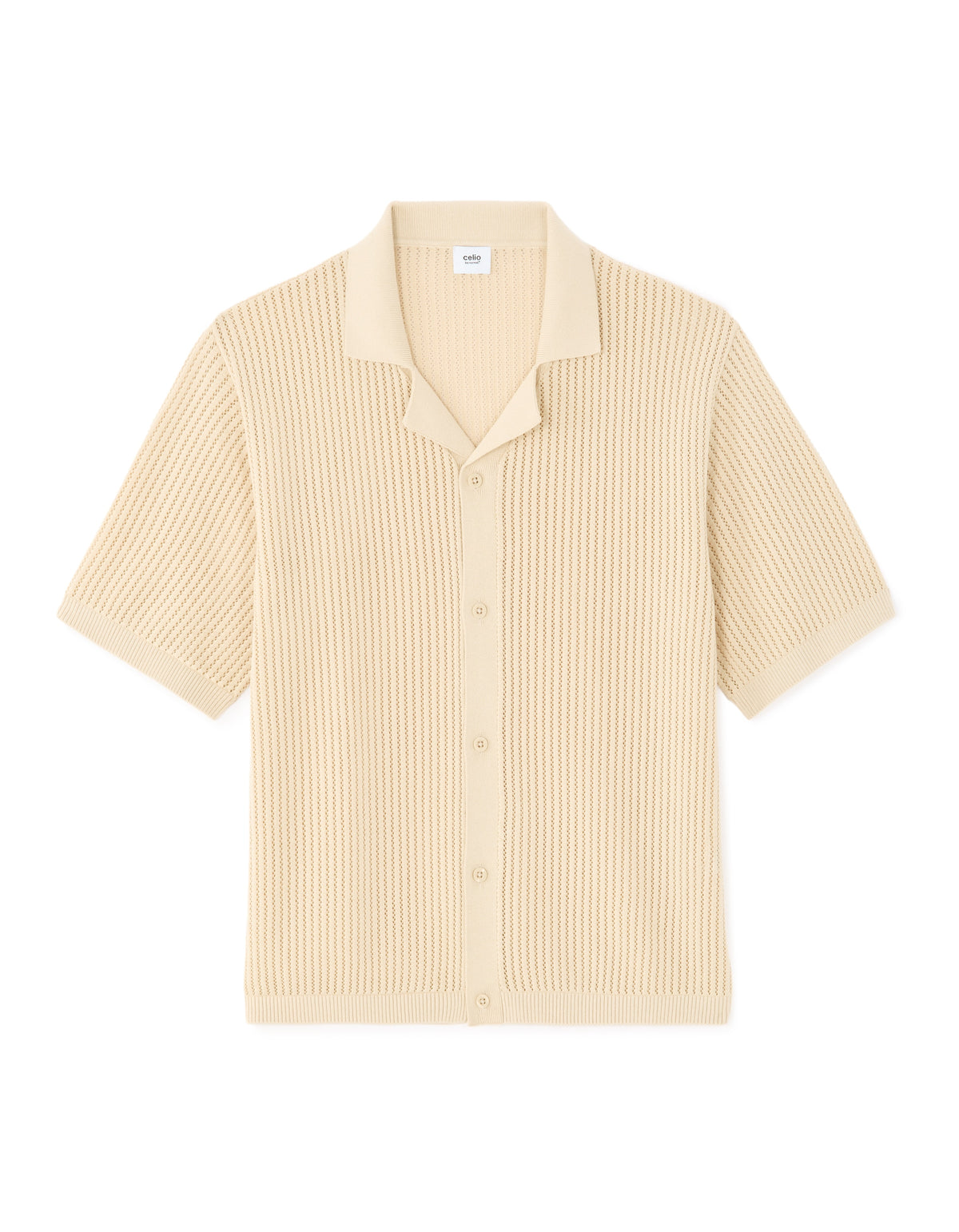 Celio Cotton Short-Sleeved Polo - Beige