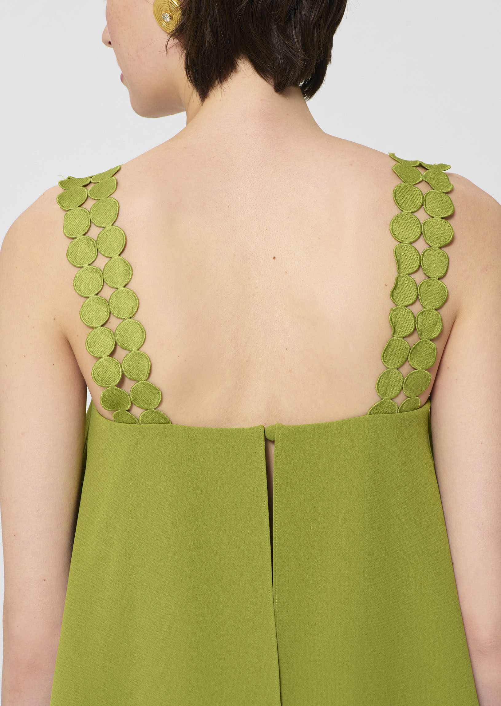 top in yellow fluid crepe