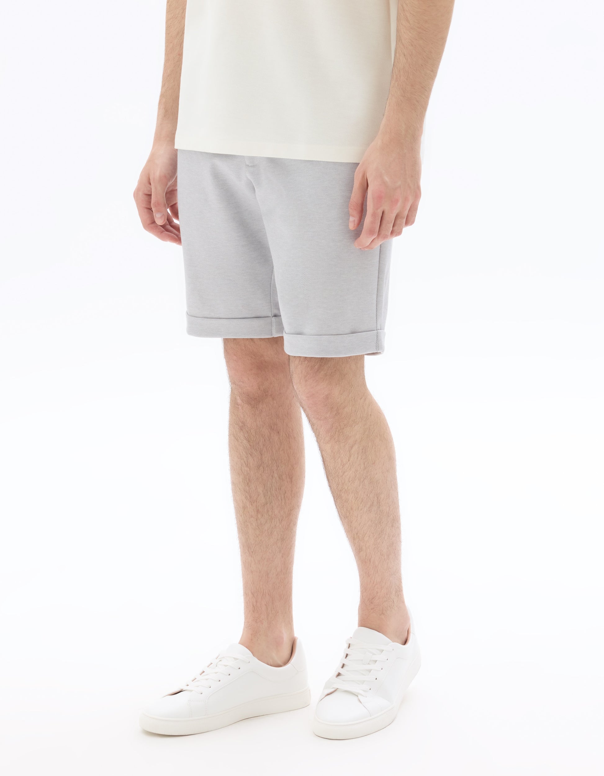 Celio Light Grey 24/7 Knit Bermuda Shorts - Grey