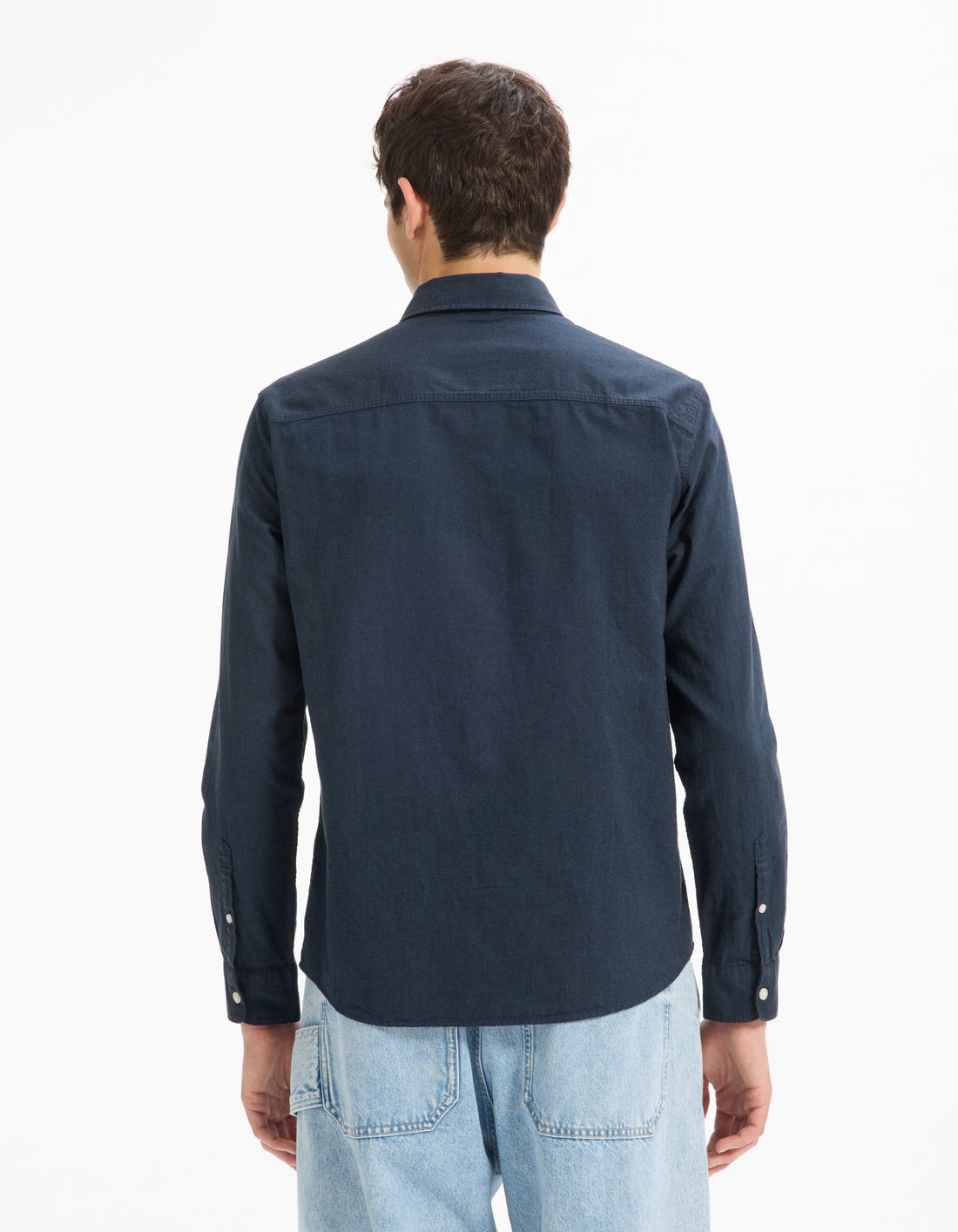 Dark Navy Long Sleeves Shirt - Celio Lebanon