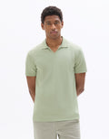 Celio Regular Fit Cuban Collar Cotton Blend Polo - Green