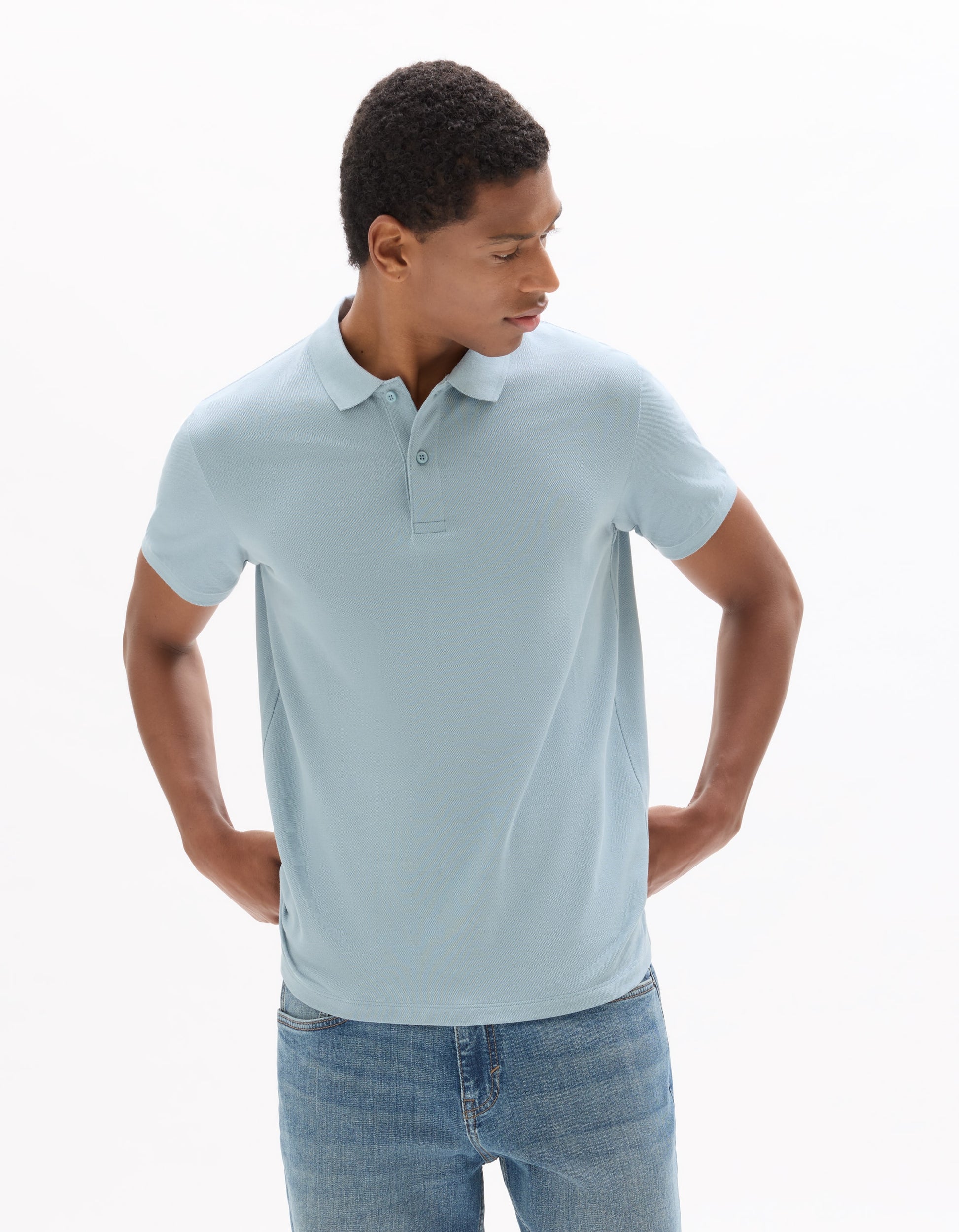 Blue Dusty  Short sleeves Polo for men