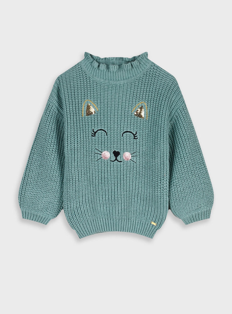 Children's Green Blouse Knitwear For Girl