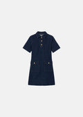 dress in raw denim