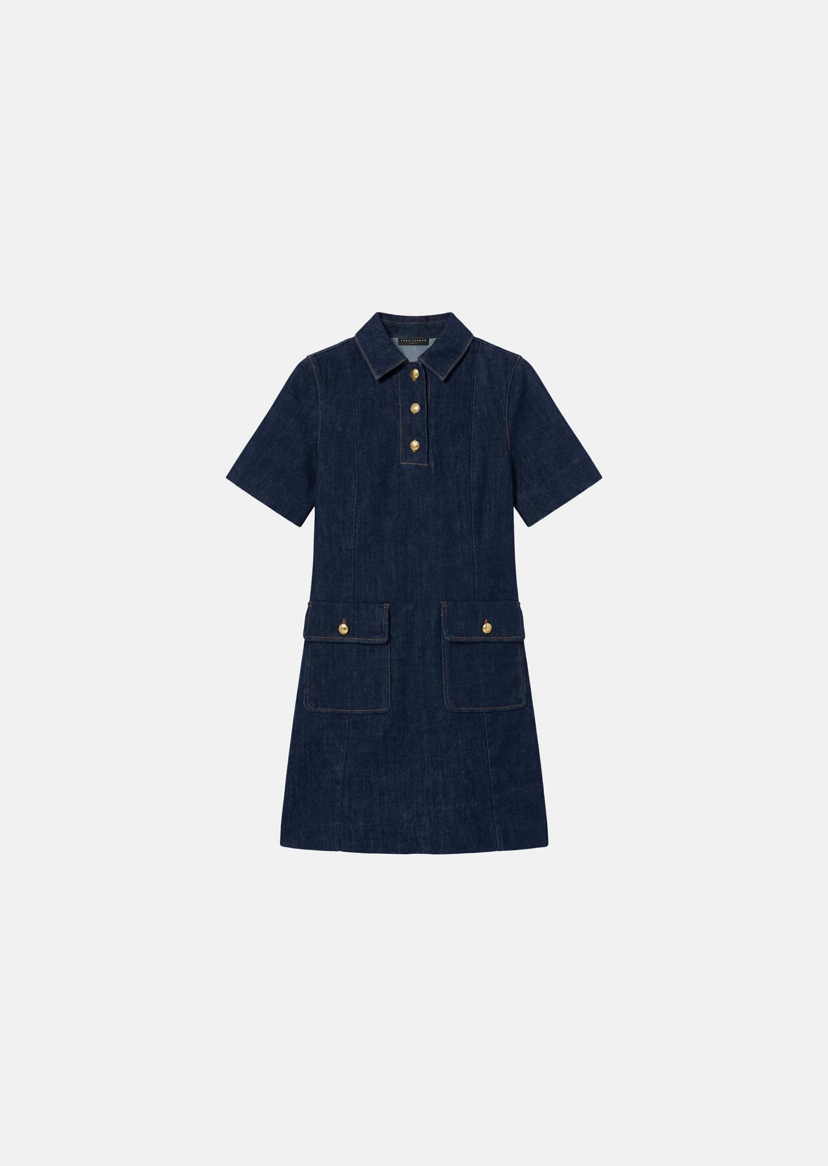 dress in raw denim